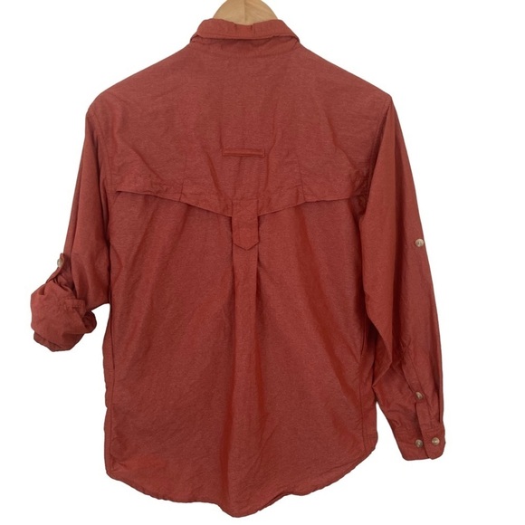 ExOfficio Womens Outdoors Vented Top Button Front Collared Orange Sz S Sporty - Picture 8 of 10